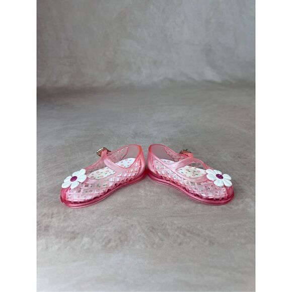 Vintage Pink Floral 90s Y2K Girls Baby Jellies Sandals - Picture 3 of 6
